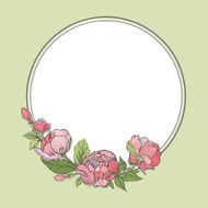 Floral frame Flower background in retro style