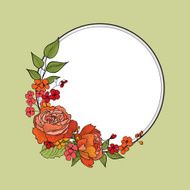 Floral frame Flower background in retro style N2