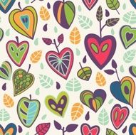 Seamless pattern in vector made of leaves and drops N2