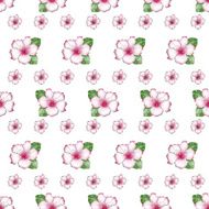 Cute flowers of azalea seamless pattern background N2