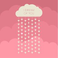 Paper heart from cloud on red
