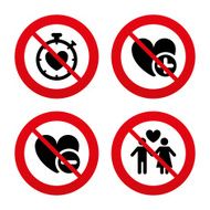 Valentine day icons Love heart timer sign N13