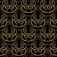 Vintage swirl calligraphy seamless pattern background