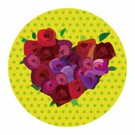 Valentine's day theme heart shaped flower elements vector N3