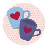 Valentine's day theme cup elements vector N3