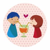 Valentine's day theme love couple elements vector N18