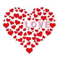 Falling in love with hearts background Vector Illustration