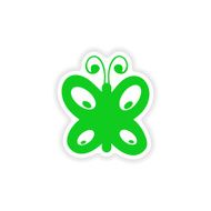 icon sticker realistic design on paper butterfly