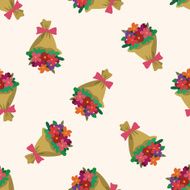 Bouquet of flowers icon 10 seamless pattern N2