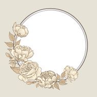 Flower border Flourish background in retro style