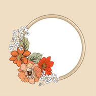 Floral background Flourish border with copy space N5