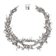 engraving floral wreath laurel vector illustration hand drawn
