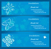 invitation with abstract floral background