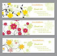 invitation with abstract floral background N2