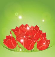 Holiday background with bouquet of flowers