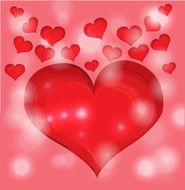 red valentine day heart background Vector illustration N3