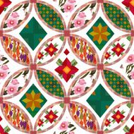 Patchwork seamless floral pattern texture background decorative N2