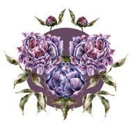 Isolated background with flowers Watercolor illustration