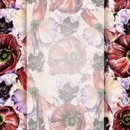Background with flowers Watercolor illustration