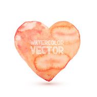 Hand draw watercolor aquarelle art paint love red heart Vector