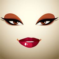 Face makeup lips and eyes of an attractive woman N2