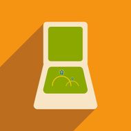 Flat with shadow icon and mobile applacation rings in box N2