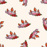 Valentine's Day candle cartoon seamless pattern background N2
