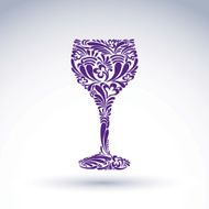 Creative goblet with floral ethnic tracery relaxation