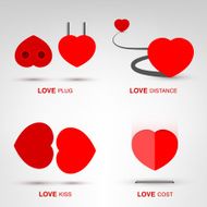 Flat romantic love icons N2