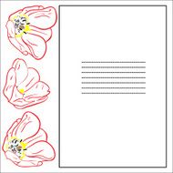Greeting card with tulips and frame