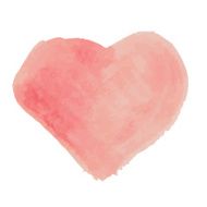 Watercolor hand drawn heart N13