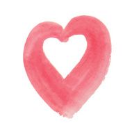 Watercolor hand drawn heart N17