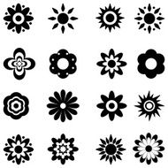 Flower Vector Black and White N4
