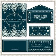 Wedding invitation cards tag and envelope