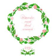 Vector illustration vintage leaf wreath with ornament and flowe