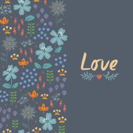 Floral card with heart