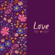 Floral card with heart N3