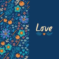 Floral card with heart N4