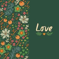 Floral card with heart N6