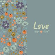 Floral card with heart N7