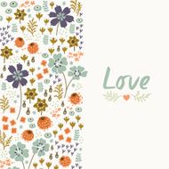 Floral card with heart N9