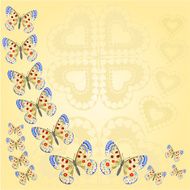 Frame with butterflies and heart vector