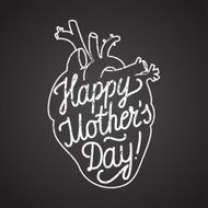 happy mother's day sign chalk on board vector illustration