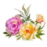 Vintage style pink and yellow roses