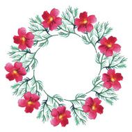 vector watercolor floral wreath flower round frame