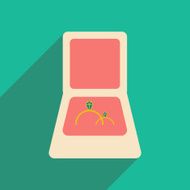 Flat with shadow icon and mobile applacation rings in box N4