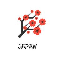 silhouette branches of sakura - vector drawing for embossing stamp