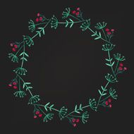vector watercolor floral wreath flower round frame N5