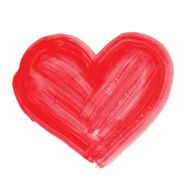 Watercolor hand drawn heart N22