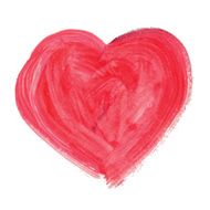 Watercolor hand drawn heart N26